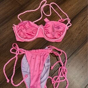 Pink and Purple Bikini Set